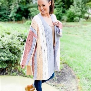 POL Color Block Cardigan